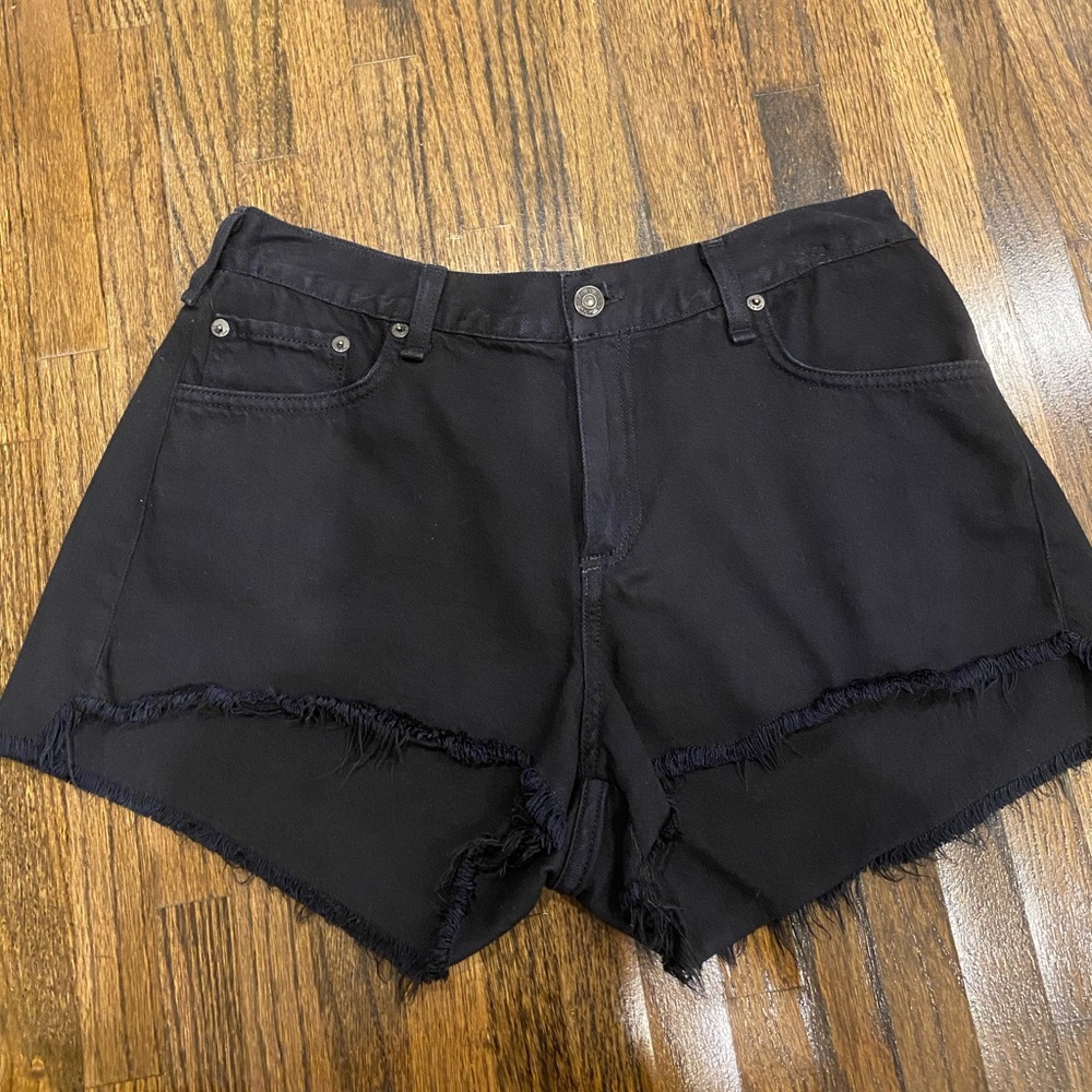 rag and bone black denim shorts